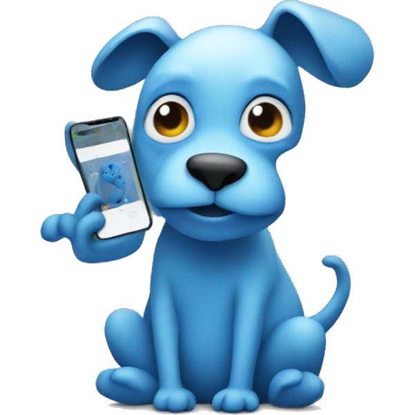 blue animal scrolling on phone  emoji