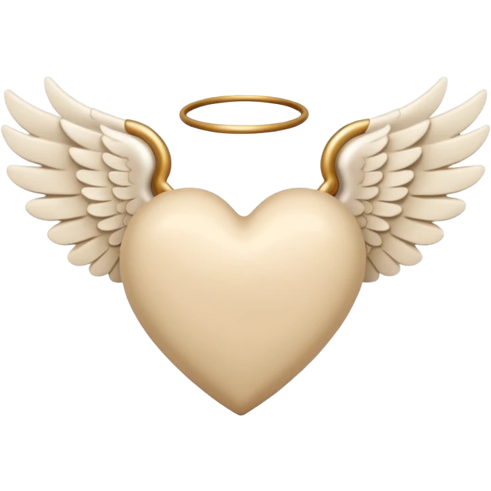 beige heart with white angel wings emoji