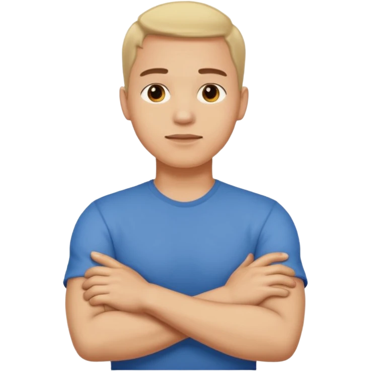 Arms crossed holding neck guy  emoji