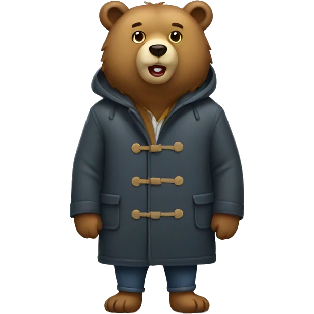 Bear wearing coat emoji