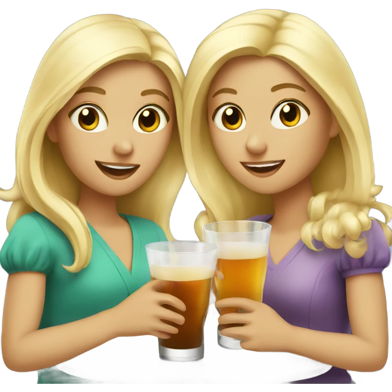 Three blonde girls having drinks  emoji