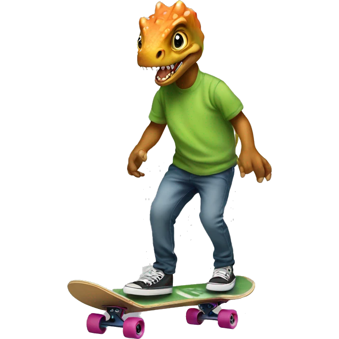 dinosauro su uno skateboard  emoji