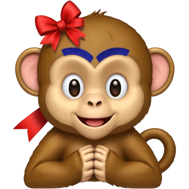 리본을 달고있는 원숭이 emoji