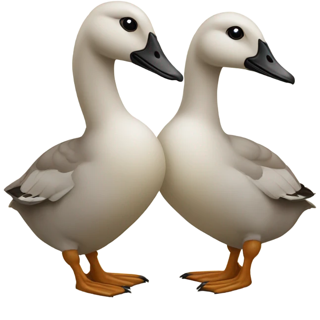 Two geese hugging emoji