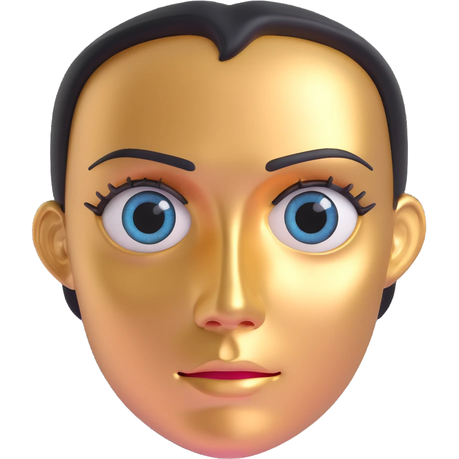 friendly robot emoji, metallic face, digital eyes emoji