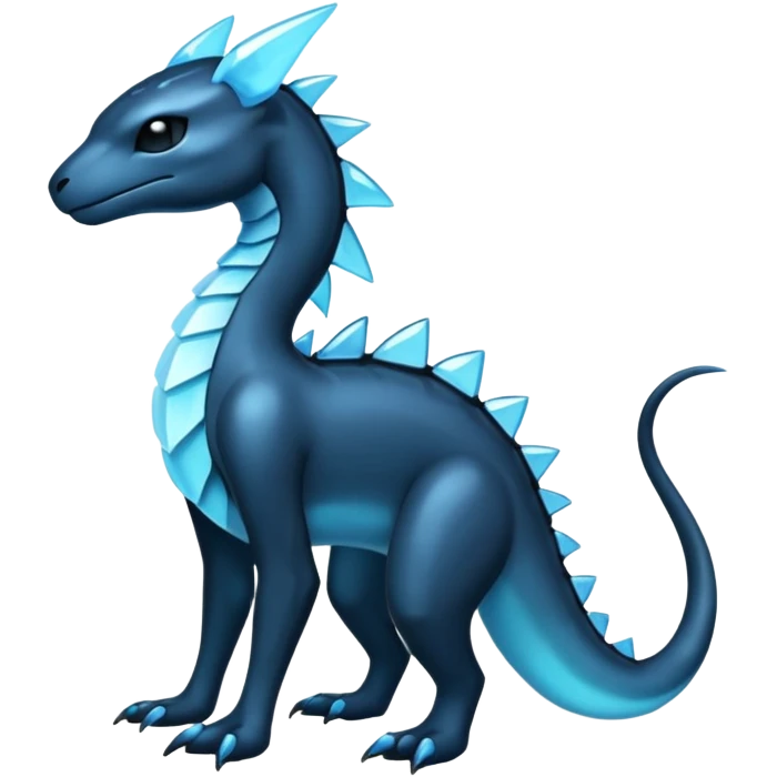 Shiny Dark Edgy  Inteleon-Amaura-Fakémon-hybrid-creature (full body)  emoji