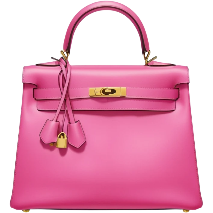 hermes kelly bright bubblegum pink bag gold hardware emoji