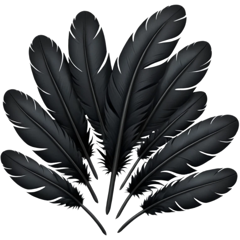 bundle of black feathers emoji