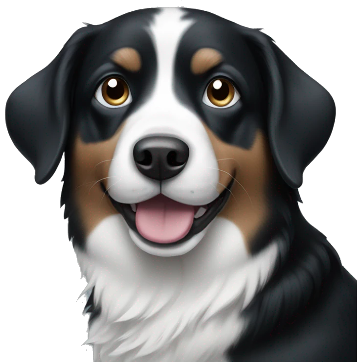 Black & white dog blue eyes emoji