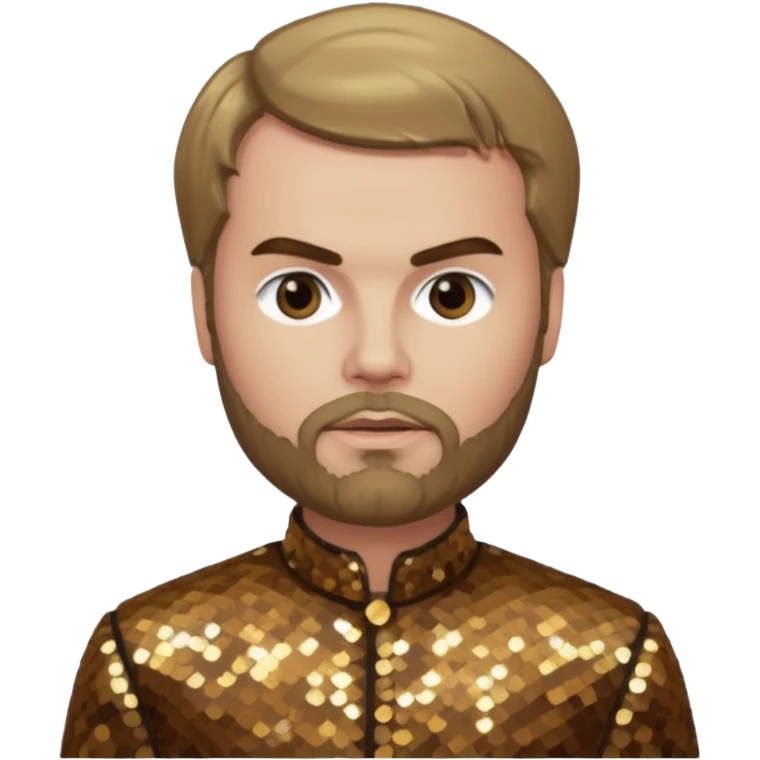 Paul Verlaine with dark blonde hair, bronze sequin outfit  emoji