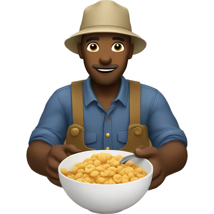 farmer eating cereal  emoji