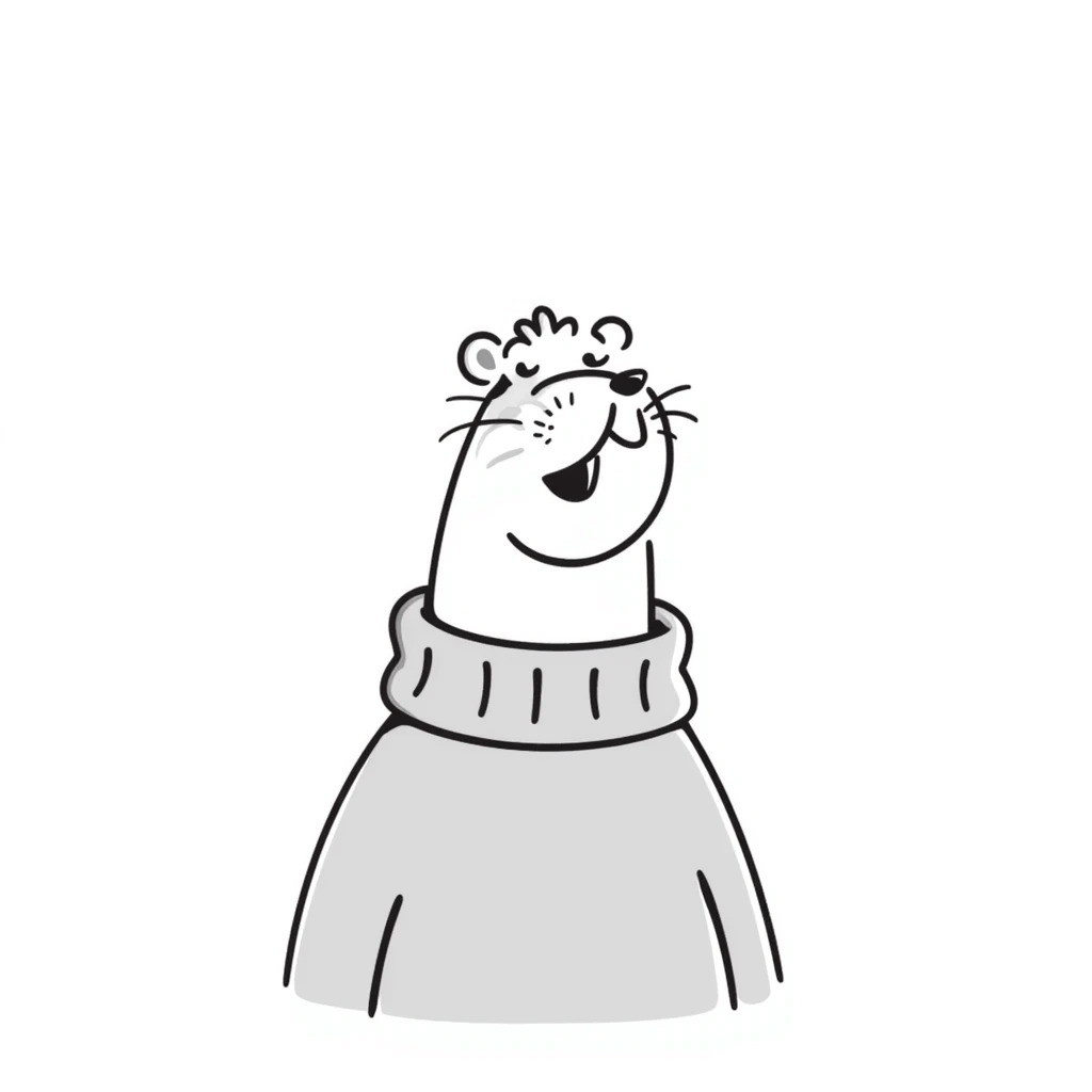 capybara smiling wearing a light grey sweater emoji