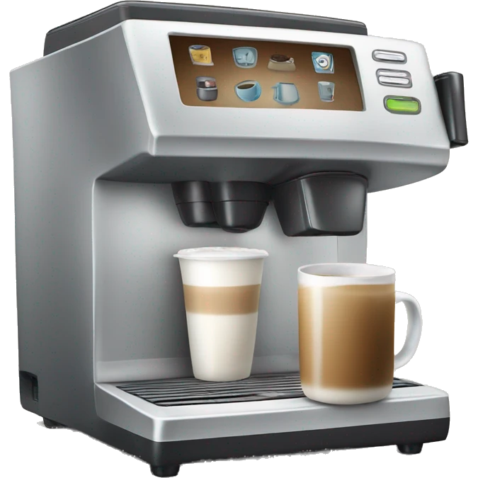 Coffee machine with a mug of coffee and milk  emoji
