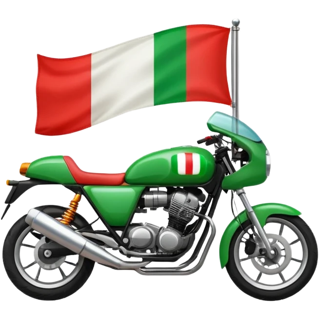 motorbike with italian flag and sun emoji