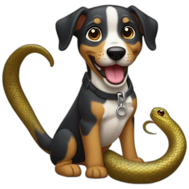 Perro con lengua de serpiente emoji