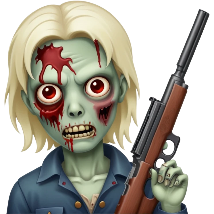An Zombie With Gore And Blood And That has an shotgun in his hand emoji