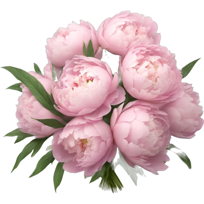a large bouquet of soft pink peonies in full height emoji