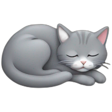 Grey cat sleeping in the mud emoji
