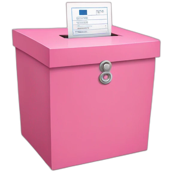 ballot in a Pink voting ballot box emoji