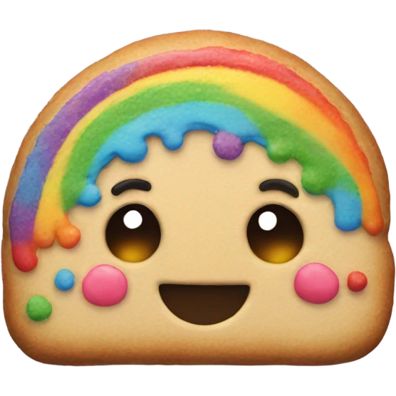 Rainbow Christmas cookie emoji