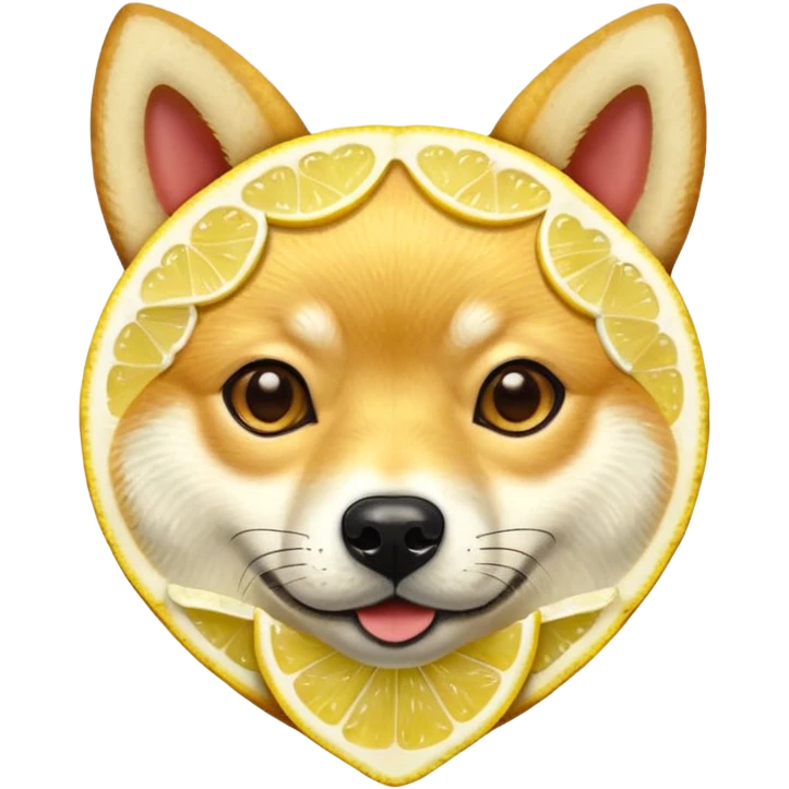 Shiba Jasper realistic heart shaped lemon slice emoji