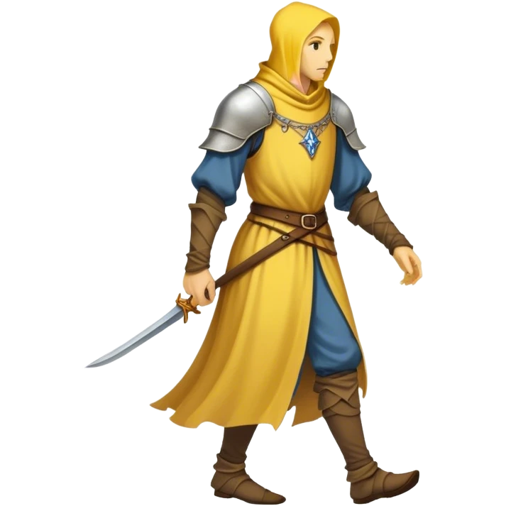fantasy rpg medieval yellow person walking sideview emoji
