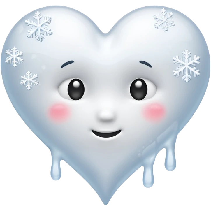 snow heart that's melting emoji