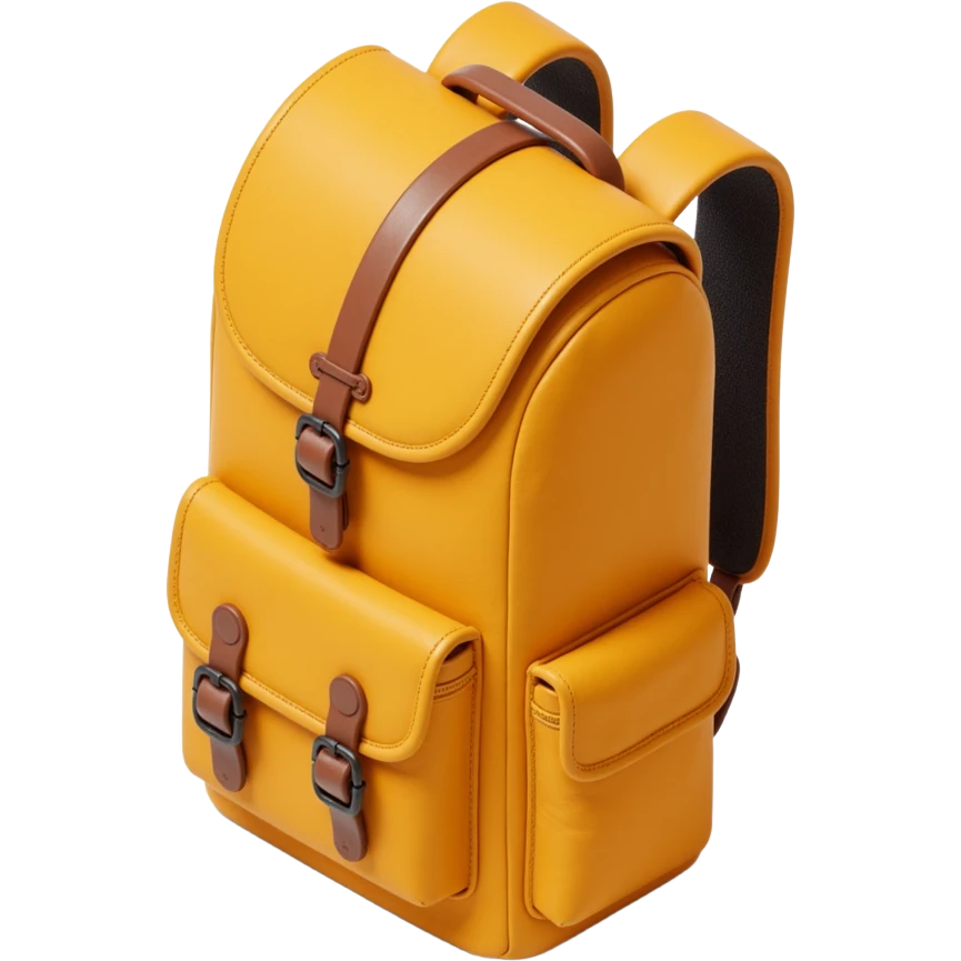 mustard-colored hiking backpack emoji