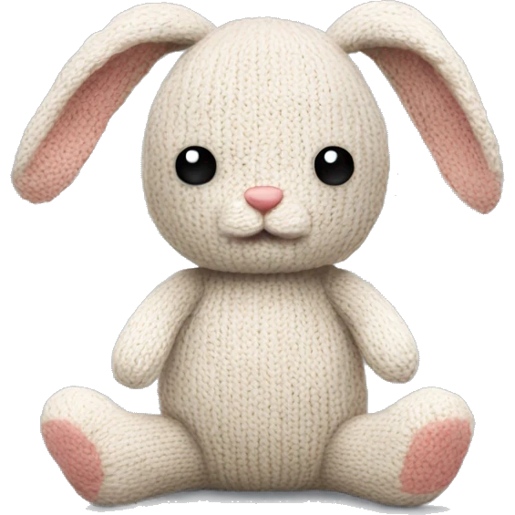 cute plush knitted bunny toy emoji