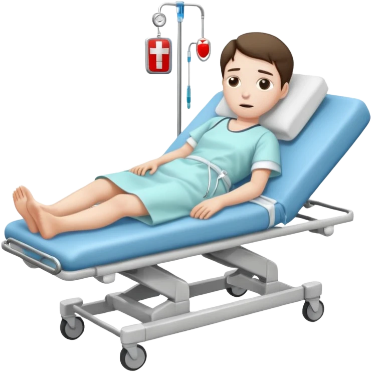 bored patient lying on a stretcher emoji