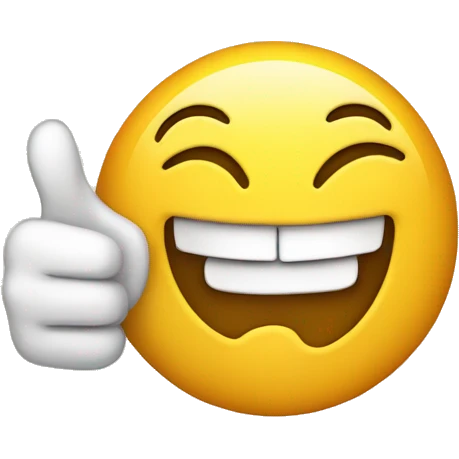 Fake smile with thumbs up emoji  emoji