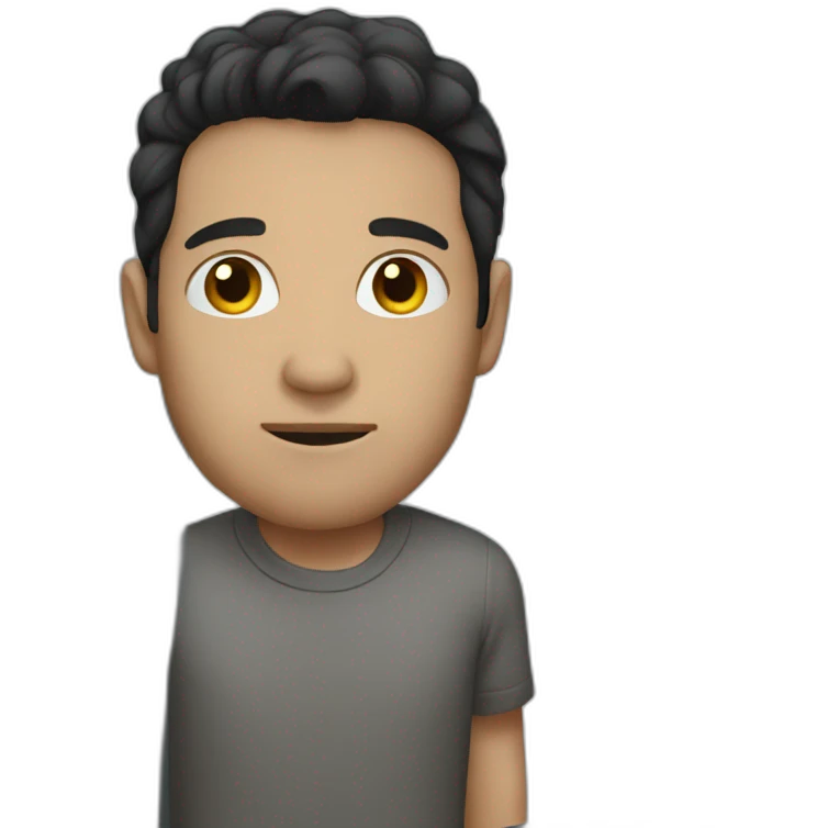 Dark haired Man looking outside emoji