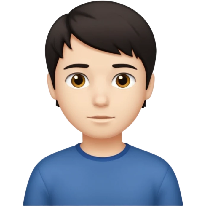 Boy with short straight dark hair  emoji