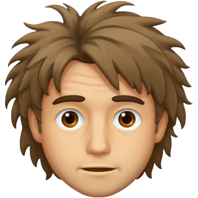 Man strange hair head emoji