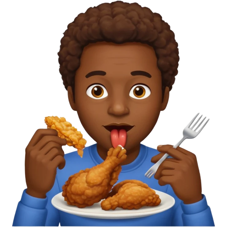 black guy eating fried chicken  emoji