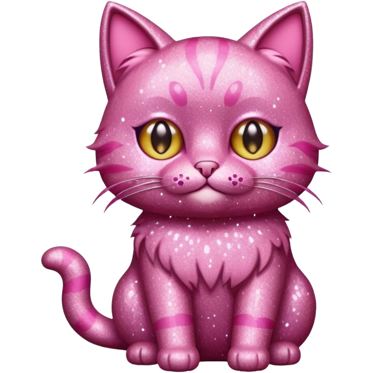 glitter pink cat  emoji