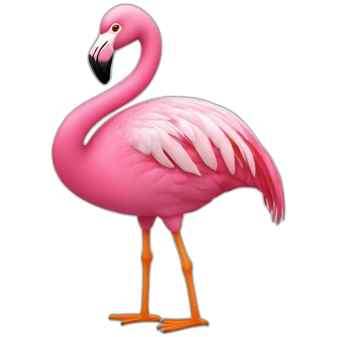 Un flamand rose avec des lunettes emoji