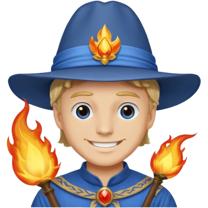 Sabo l'empereur des flammes avec un chapeau blanc et une chemise bleu de one piece emoji