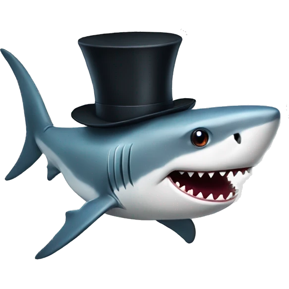 shark with top hat emoji