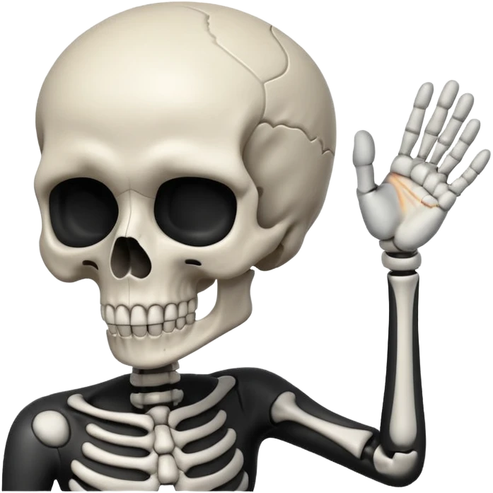 skull emoji with a hand patting its head emoji