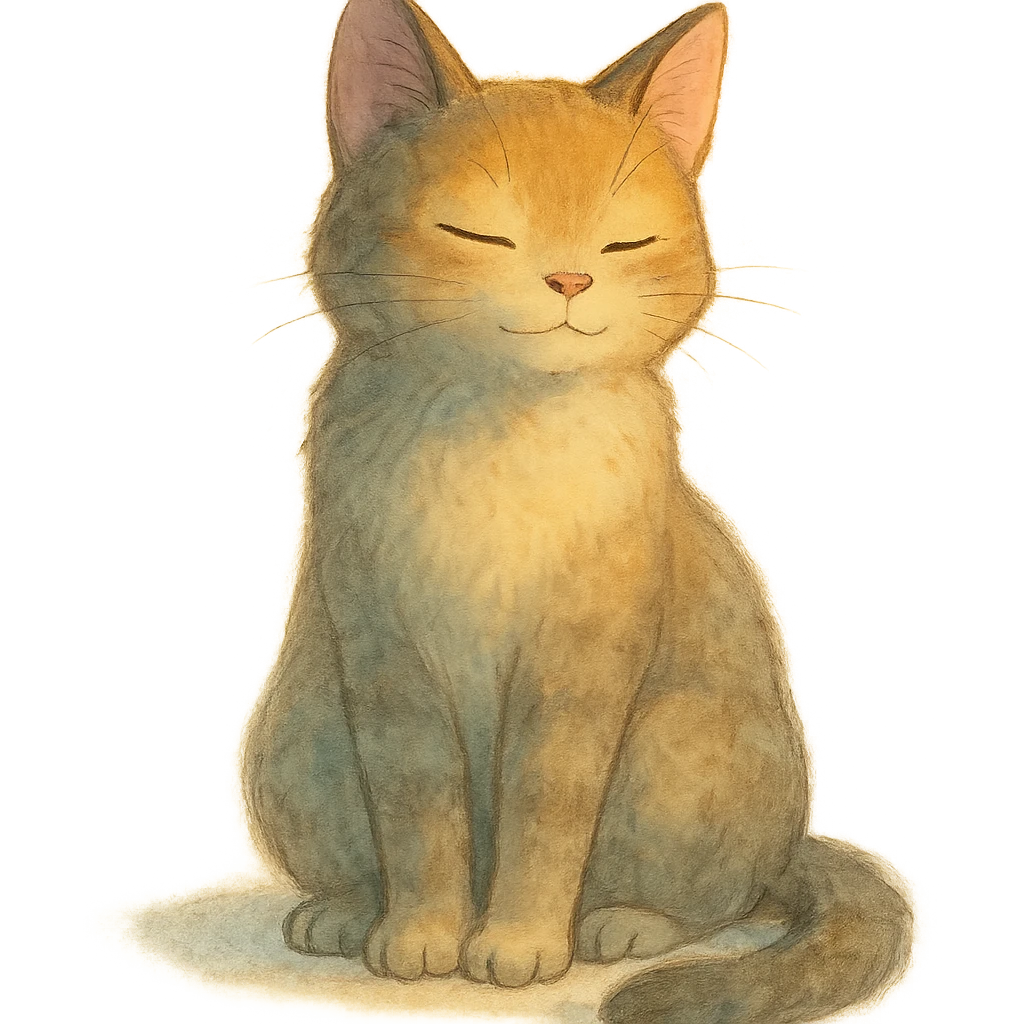 cat sitting, dreamy lighting, soft painterly textures, whimsical and peaceful, no background emoji