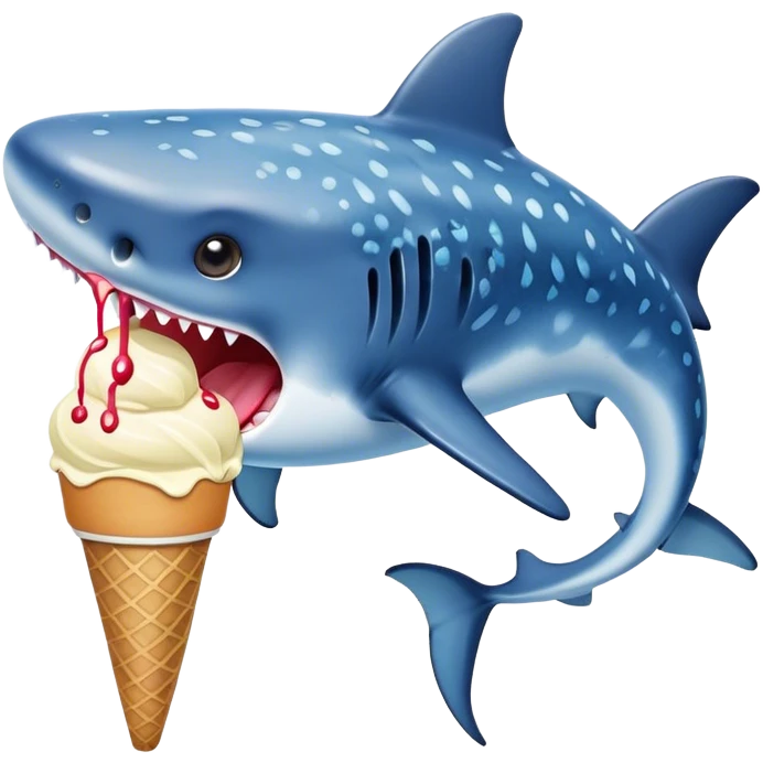 Whale shark eating ice cream emoji