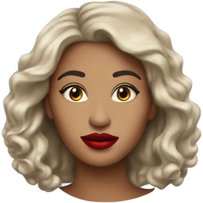 Beautiful woman with red lipstick  emoji