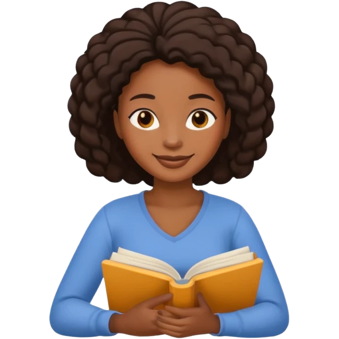 black woman reading a book emoji