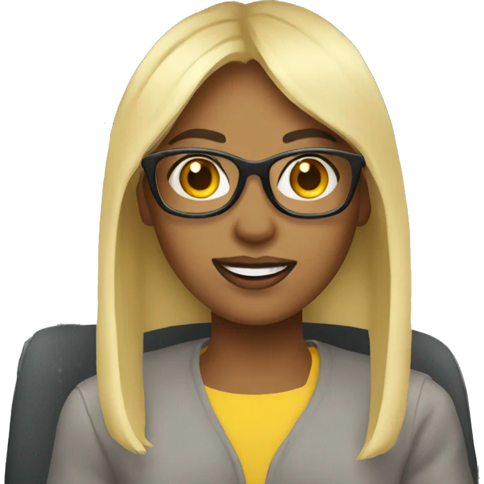 girl driving blonde glasses emoji