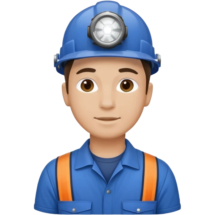 Technician + headlamp + blue jumpsuit, Repair Crew. emoji