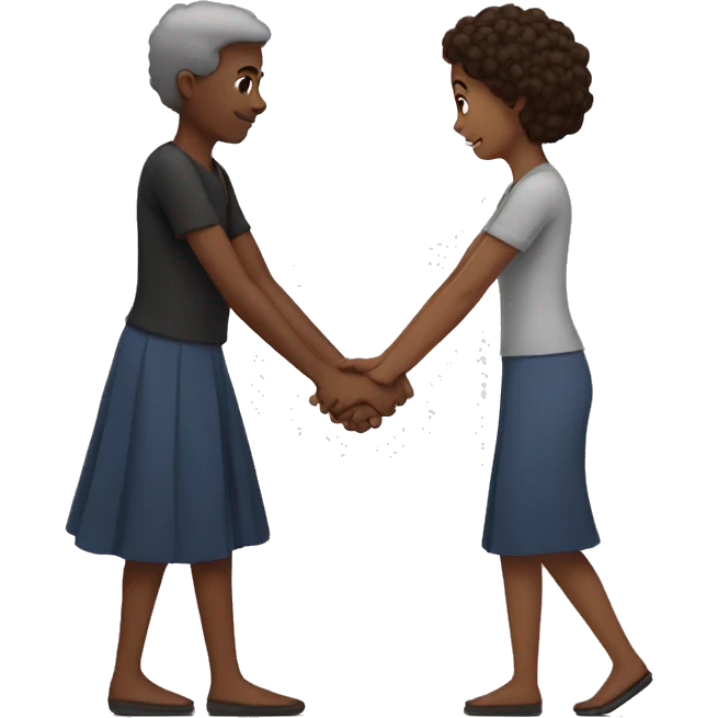 three people holding hands emoji