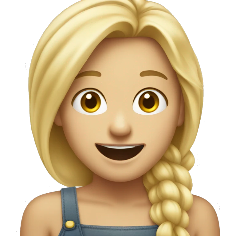 A blonde girl sticking her tongue out and smiling emoji