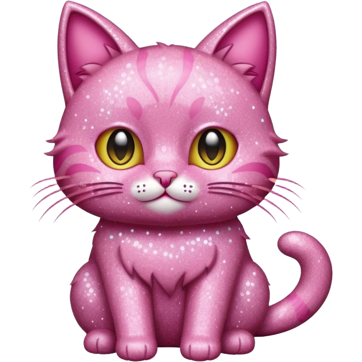 glitter pink cat emoji