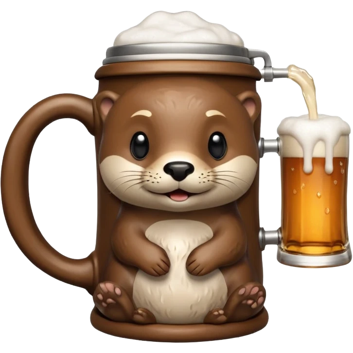 a beer holding an otter emoji
